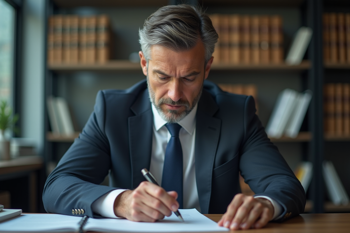 Homme d'affaires concentré à son bureau dans un bureau moderne