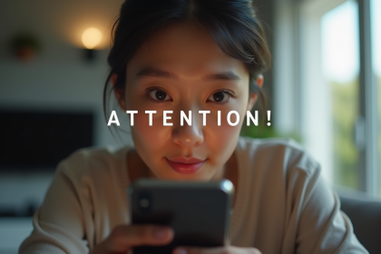 Personne tenant un smartphone face à un vidéo captivante